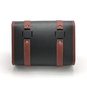 Wasserdichte Vintage Motorrad Seitentasche aus Leder Werkzeugtasche fuer Cruiser