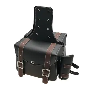 Motorcycle saddlebag waterproof side bag leather storage bag for electric bikes riding tool