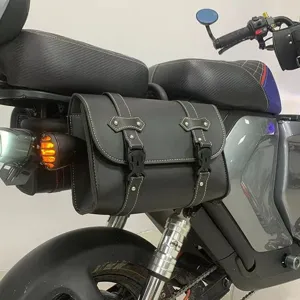 Retro Motorrad Seitentasche Wasserdicht PU Leder Satteltasche Universal Motorrad Aufbewahrung Werkzeugtasche Für Cruiser