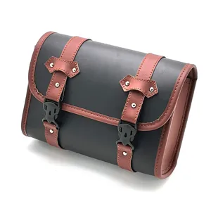 Wasserdichte Retro Motorrad Seitentasche Ledertasche Werkzeugtasche fuer Motorrad Tour main