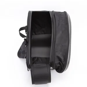 Waterproof motorcycle side bag, black durable tail saddlebag with large capacity storage.