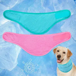 Pet Cooling Collar Summer Breathable Mesh Dog Cat Cooling Bandana Scarf Heat Relief Neck Wrap Pet Outdoor Supplies