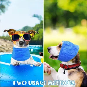 Pet cooling scarf summer dog cat breathable mesh cooling neck wrap dual use pet bandana