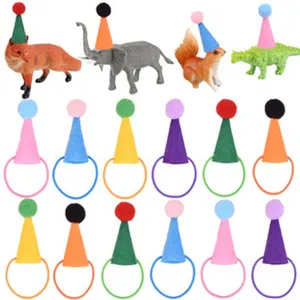 Cappello di compleanno per animali, carino cappello feltro con elastico gatto cucciolo dettaglio.