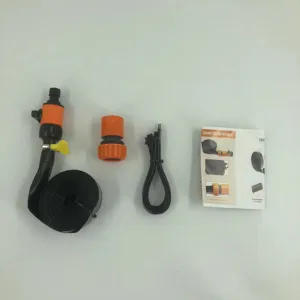 Trampolin Sprinkler Zubehörset mit Schlauchverbindern und Anleitung für Wasserspaß.