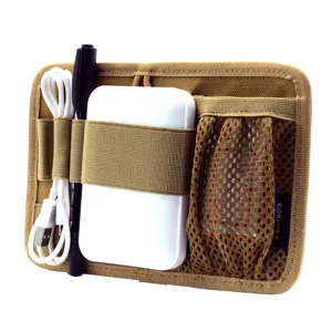 Panneau organisateur EDC tactique avec sangles et poches en filet pour sac à dos.