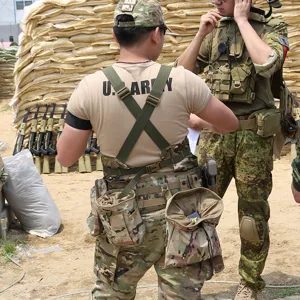 Poche de recyclage tactique pour extérieur, sac de rangement utilitaire militaire avec cordon.