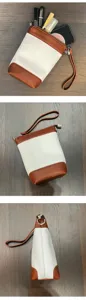 Retro contrast color crossbody bag for women, stylish canvas and PU leather small shoulder purse.
