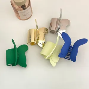 Set di mollette per capelli a farfalla in metallo opaco e lucido accessori moda donna