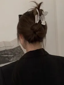 Molla per Capelli a Farfalla Retrò Francese Accessori per Capelli in Lega di Metallo Elegante Molletta per Donna