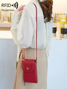 RFID femme vintage cuir cire d'huile mini sac bandouliere telephone pochette epaule