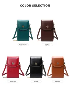 Femme vintage cuir ciré vertical sac bandoulière téléphone petit sac porté épaule multifonction
