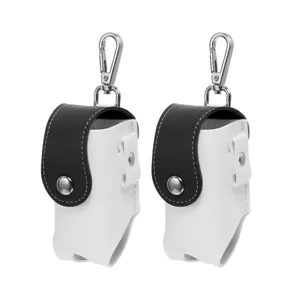 Portable leather golf ball pouch waist bag tee storage holder for outdoor sports use