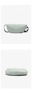 Detailed view of the lightweight nylon dumpling bag, minimalist casual crossbody shoulder bag.