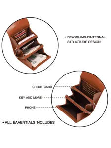 Mini sac bandoulière vertical en cuir ciré rétro pour téléphone portable et cartes.
