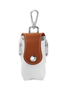 Portable Mini Golf Ball Bag PU Leather Colorblock Golf Ball Pouch With Metal Snap Hook Outdoor Sports Golf Ball Storage Bag