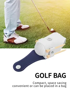 Portable golf ball pouch with tees, mini waist bag for outdoor sports and golf accessories