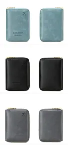 RFID blocking travel passport wallet organizer, multiple color options, zipper closure document bag.