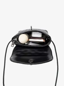 Classic black quilted crossbody bag for women, stylish minimalist shoulder small square bag.
