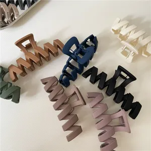 Matte frosted wave hollow large hair claw clip stylish simple elegant daily hair accessories