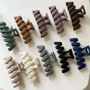 Matte frosted wave hair claw large size minimalist design elegant hair accessory for women.