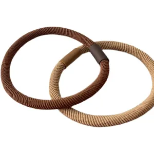 Simple diagonal weave hair ties set, durable elastic hair bands for daily styling and ponytails.