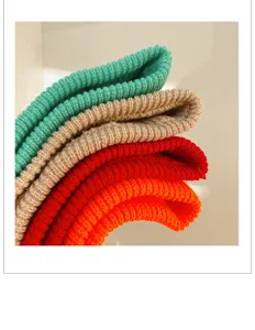 Diadema de punto colorida para mujeres, aro de pelo acanalado suave, accesorio de moda