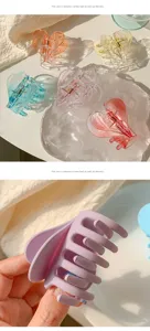 Heart hair claw clip aesthetic cute shark clip for women girls hair styling accessories detail