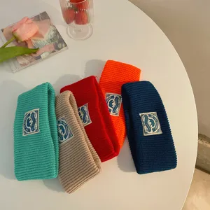 Diadema de Punto para Mujer Ancha Color Sólido Casual Elástica Accesorios para el Cabello para Deporte Diario Streetwear