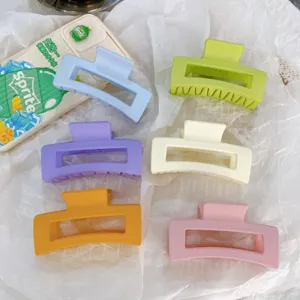 Set di mollette per capelli rettangolari opache colorate, accessori per acconciature.