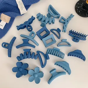 Set di mollette per capelli blu pinze squalo geometriche minimaliste accessori eleganti