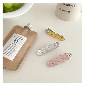 Pinzas para el pelo de corazón espejo bonitas horquillas laterales diseño imperdible accesorios