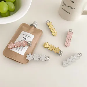 Lindo Pinza de Pelo Espejo Floral Corazón Metal Acrílico Horquilla Lado Lindo Flequillo Pinza Accesorios de Pelo Mujeres Niñas