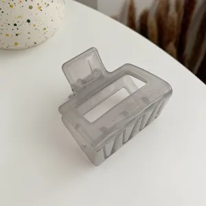 Transparent grey acrylic hair claw clip small size chic french style elegant hair accessory.