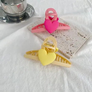 Macaron color heart hair claw clip sweet cute shark clip hair accessories for women daily use
