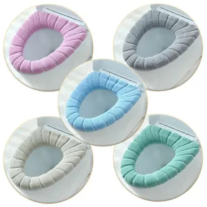 Soft plush toilet seat cover warm thick toilet mat washable universal bathroom seat pad