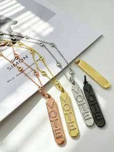 Multi-color pave zirconia VOTE pendant necklaces and beaded chain DIY jewelry accessories details.