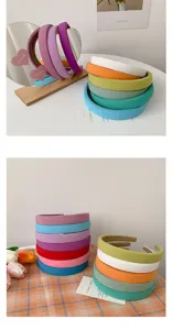 Candy color padded headband wide hair hoop stylish women fashion hair accessories detail view