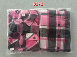 Herren Freizeit Karohemd Jacke mit Doppeltaschen, Langarm, Knopfleiste, Polyester Stoff.