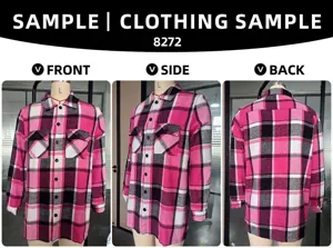 Herren Freizeit Langarm Karo Flanell Hemd Jacke mit zwei Brusttaschen und Knopfleiste.