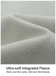 Detailed view of grey solid color thermal fleece fabric for men winter apparel comfort.