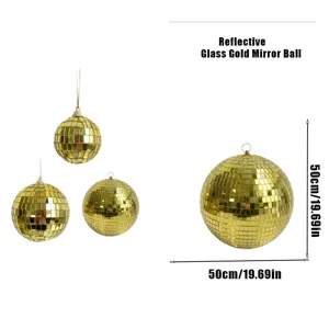 Gold Spiegel Disco Kugel Glas Reflektierende Hängende Ornamente Für Bar Hochzeit Weihnachten Party Home Dekorationen Party Zubehör
