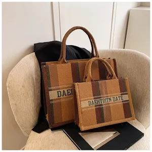 Canvastasche lässige große Kapazität Shopping Umhängetasche für Damen Alltag Pendeln