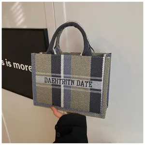 Leinwand Handtasche fuer Damen taegliche Freizeit Pendler Schultertasche grosse Kapazitaet