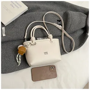 Elegante borsa a mano in pelle PU da donna, borsa secchiello chic con manici e tracolla.