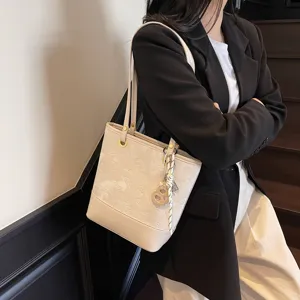 Koreanische Mode Damen Schultertasche Retro Pendler Handtasche grosse Kapazitaet Eimer
