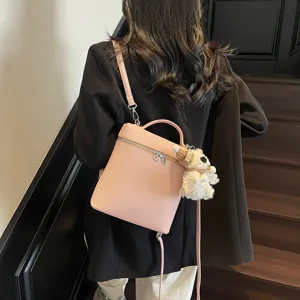Korean fashion litchi grain backpack for women, cute versatile single-shoulder crossbody bag. New style.