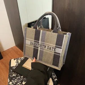 Modische Freizeit Canvas Shopper Tasche Grosse Kapazitat Schultertasche Damen Handtasche