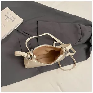 Bolso de hombro minimalista de color sólido retro para mujeres, bolso cruzado de cercanías.