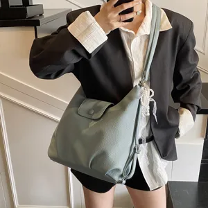 Stylish blue women's slouchy tote backpack bag, casual commute multi-way leather handbag main image.